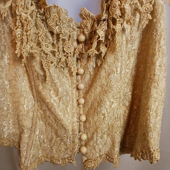 (#480) Joan & Lucy Cream Color Button Down Corset - Picture 2 of 12